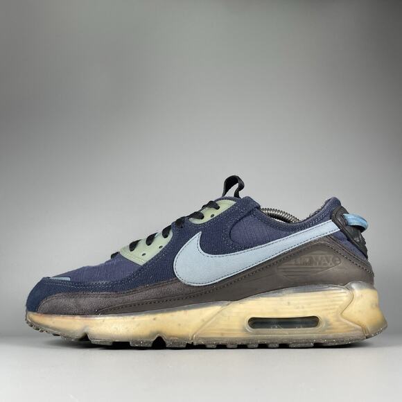 Nike Air Max Terrascape 90 Men’s 11 Navy Obsidian Black Aqua Running Sneaker EUC - Picture 1 of 9